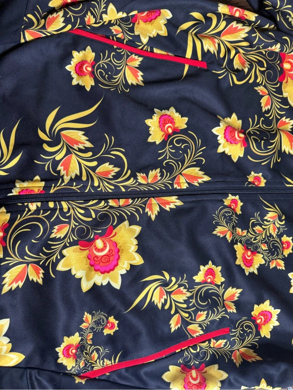 Rare Nike N98 Floral  Jacket Khokhloma Tribute Russian Brazil Black Mens size L